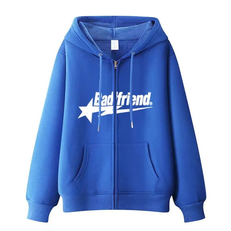 Y2K Zip Hoodies Bad Friend STAR 3 - Bad Friends Shop